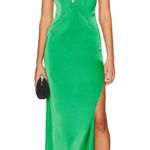 Katie May  Holly Satin Maxi Gown Emerald Green XS NEW $298 Revolve Photo 0
