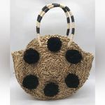 Mud Pie NWT ⭐️ Pom Pom Circle Straw Tote B71 Photo 1