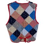 Handmade  quilted Americana vest red white blue July 4th watermelon grandma L Photo 1