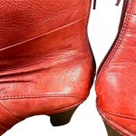 Cobb Hill CAI04BG Shannon Red Leather Chunky Heel Ankle Booties Size 6.5 Photo 3
