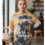 Sweet Romeo  Women's Yellow Tie Dye Thermal Thumbhole Long Sleeve Shirt Size S Photo 4