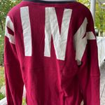 PINK - Victoria's Secret Victoria’s Secret PINK Crimson Red Varsity Crew French Terry Pullover Sweatshirt Photo 5