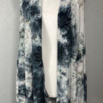 Sami & Jo Sami Jo Vest Duster S Velvet Burnout Gray Black Floral Fairy Grunge Whimsigoth Photo 0