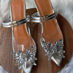 Butterfly Christal heels size 35 used size 4.5 women’s White Photo 0