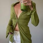 Et Clet Slinky Split Hem Collar Top Photo 1