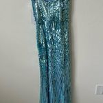 Mac Duggal NWT 6072 - Sequin Mesh Evening Dress Aqua Blue Size 2 Photo 5