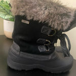 Khombu  Slope Black Suede Leather Faux Fur Lined Ankle Boots Womens Size 7M Photo 0