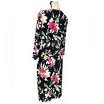 Ralph Lauren Lauren  Crossover Front Faux Wrap Dress Womens 4 Black Floral Photo 7