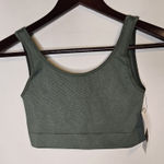 Capezio  Safari Green Seamless Ribbed Bra Top Medium/Large Dance Activewear NWT Photo 0