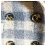 Cinq à Sept CINQ a SEPT Alix Coat Jacket Plaid Shacket Fringe Trim Steel Blue Multi SM NWT Photo 6