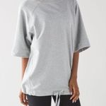 Lululemon Split Short Sleeve Stretch French Terry Heathered Light Grey Photo 0