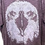 EXPRESS Womens Eagle Head T-Shirt Size XL Plum 100% Cotton SS Beaded Pullover Photo 4
