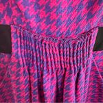 Phoebe Couture  100% Silk Pink and Purple Houndstooth Dress with pockets Size 6 Photo 6