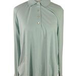 Peter Millar  Women's  Mint Teal Long Sleeve Polo Shirt Size Large Photo 0
