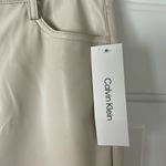 Calvin Klein  Faux Leather Straight Leg Pants Size 4 Stony Beige Photo 6