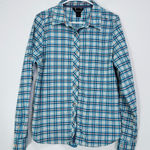 Marmot  Blue Green Flannel Button Up Camping‎ Hiking Outdoors Women's Size Large Photo 0