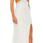 Mac Duggal  68166 Floral Sequin Crisscross Bodice Formal Gown White  Size 6 NWT Photo 0