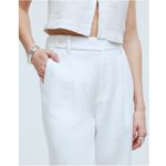 Madewell The Harlow Wide-Leg Pant in 100% Linen Eyelet White Size 10 NWT Summer Photo 3