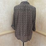 Mango Violeta 100% Cotton floral button down shirt adjustable sleeves Sz XL Photo 3