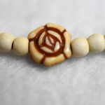 Source Unknown Vintage Terra Cotta Etched Flower Beaded Stretch Bracelet Photo 1