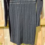 Say What? Say What Black Knit Rhinestone Beaded Bodycon Long Sleeves Mini Dress L Photo 2