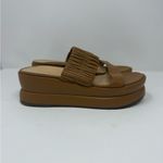 Marion Parke Margo Dual Band Wedge Platform Sandals In Camel Size US 6 Photo 2