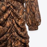 ZARA NEW Ruched Animal Snake Print Mini Dress Photo 9