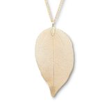 AUTUMN LEAF Delicate Gold Real Filigree Leaf Boho Necklace Fall Photo 2