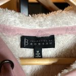 Bobeau  Flocked Zip Hoodie Pink Blush Hearts Fleece Lined Jacket Size Medium Photo 9