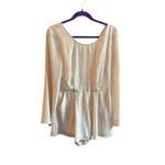 Illa Illa  Women's Ivory Long‎ Sleeve Scoop short jumpsuit M Photo 1