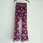 Free People Flare Street Velvet Flare Pants XS High Rise 70s Damask Boho Baroque Photo 5