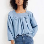 Madewell  Square Neck Denim Top Photo 0