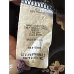 PaperMoon  Black/Purple Floral 3/4 Tie Sleeve Zip Back Blouse Size‎ L High/Low Photo 6