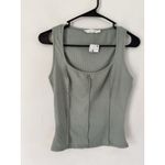 Lush Clothing NWT Lush Green Ribbed Scoopneck Tank Top Size XS Photo 2