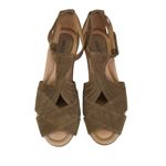 Earth Curvet Dark Khaki Kalso Suede Wedge Sandals Open Toe Ankle Strap Women 6.5 Brown Photo 3