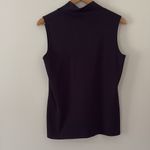Misook  Knit High V-Neck 1/4 Zip Sleeveless Top Black Size S Photo 2