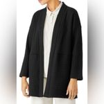 Eileen Fisher Jacket Black Cotton Quilted Blazer Channels Cardigan Size Small Photo 1