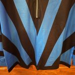 Nordstrom Blue and Black Zipper zip upV-Neck Women's sweater top! Size large! Photo 3