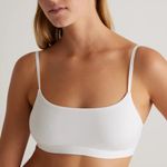 Quince NIB  Women's Organic Cotton Scoop Bralette (2-pack) White M Photo 0