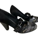 BKE Black Patent Leather Patchwork Buckle 3.5 Inch Heels Womens Shoes 8.5 Photo 7
