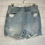ZARA  high waist ripped light wash denim shorts Size 6 Photo 0