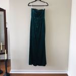 Lulus Luxurious Allure Emerald Green Velvet Strapless Maxi Dress, Size Medium Photo 9