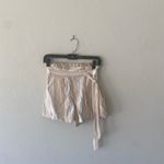 Forever 21 tan white strap short short with tie belt Photo 3