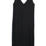 Theory  Crepe Knit V-Neck Midi Dress Black Blue M Photo 5