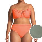 Time & Tru Nwt Swimsuit Top olive green size 3X 24W-26W bikini Top keyhole Photo 10