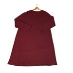 J.Jill  Wearever Collection Knit Dress Burgundy XL Long Sleeve Ribbed Stretch Photo 3