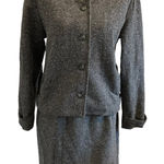 J.Jill grey speckle woolen skirt jacket‎ 2pc suit size 8P vintage Gray Photo 0