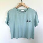 Romwe Sky Blue Large Mountain Croptop Photo 0