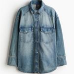 H&M  Blue Oversized Jean Shirt Jacket Denim XXS oversized fit Photo 0