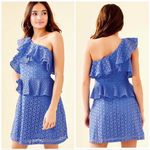 Lilly Pulitzer NWT Coastal Blue Oval Flower Petal Eyelet Josey Dress 6 Photo 1